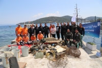 Bodrum  Belediyesi’nden Gölköy’de  deniz dibi  temizliği