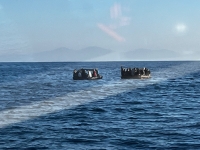 Bodrum açıklarında can sallarındaki 32 düzensiz göçmen kurtarıldı