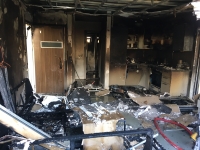 Bodrum'da evde çıkan yangında hasar meydana geldi